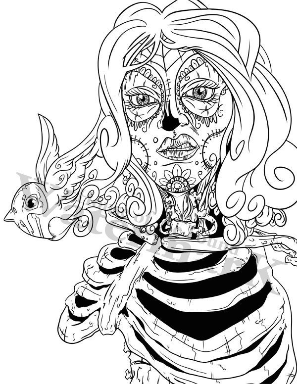 Coloring Pages For Teens Creapy
 Pin Up Coloring Creepy Coloring Relax Color Page Sugar