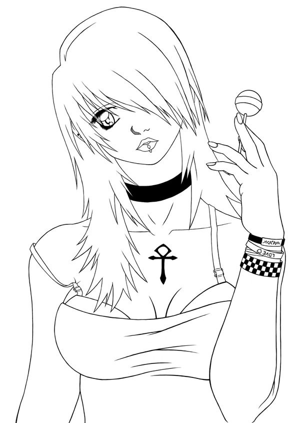 Coloring Pages For Teens Emo Anime
 Emo Girl by Thanato86 on DeviantArt