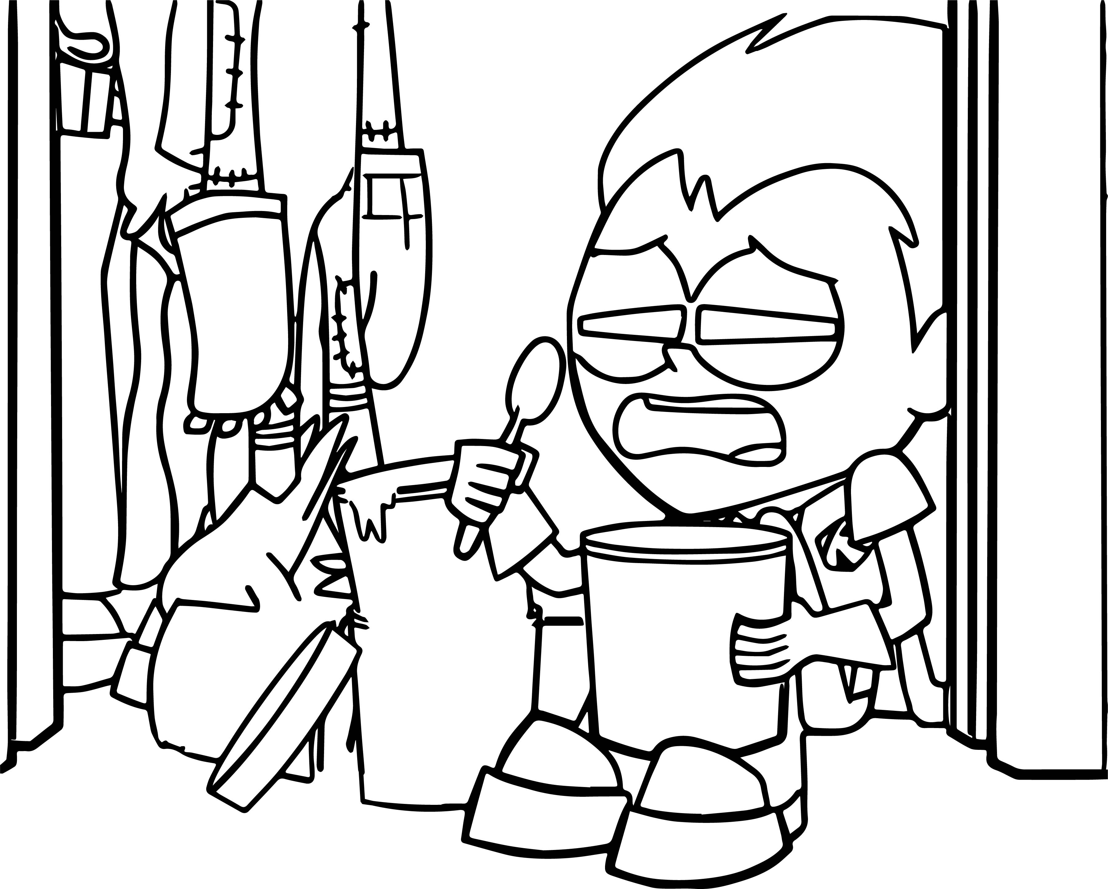 Coloring Pages For Teens Food
 Teen Titans Go Robin Cry And Eating Food Coloring Page