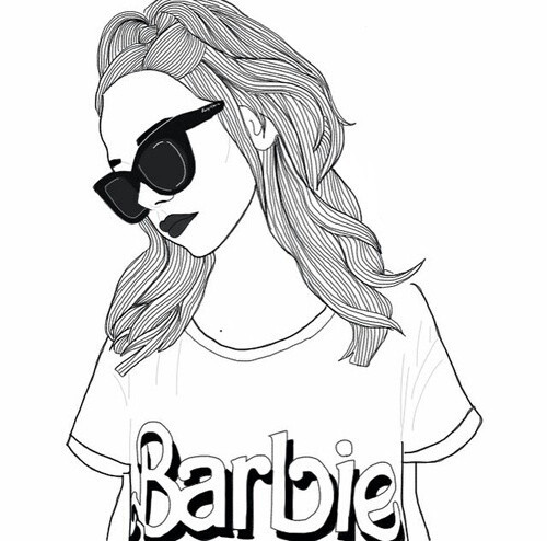 Coloring Pages For Teens Girl In A Bun
 drawing girl grunge outlines style image by