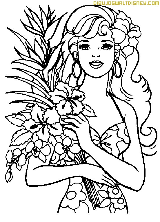 Coloring Pages For Teens Girls People
 Barbie primavera para colorear