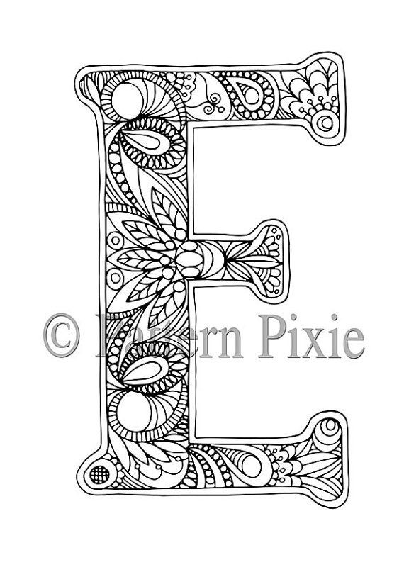 Coloring Pages For Teens Letter E
 Adult Colouring Page Alphabet Letter E