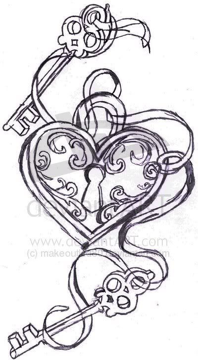 Coloring Pages For Teens Locked Heart
 Key to my heart Next tattoo idea