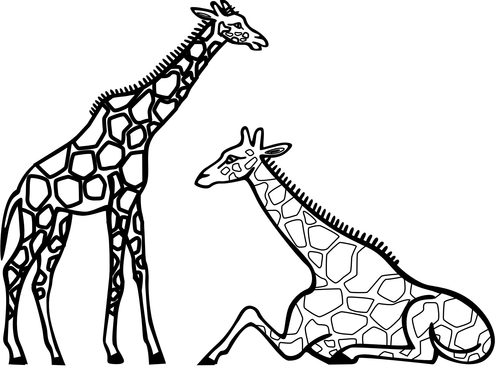 Coloring Pages For Teens Of Zebra And Giraffe Together
 Free Printable Giraffe Coloring Pages For Kids