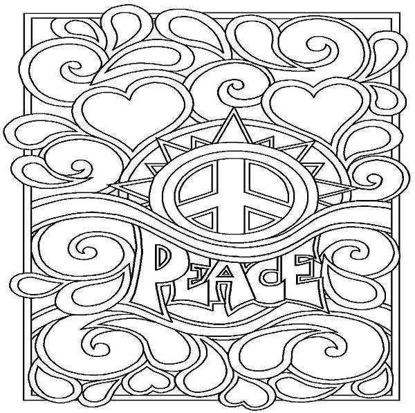 Coloring Pages For Teens Peace Sign
 Free Printable Peace Sign Coloring Pages AZ Coloring Pages