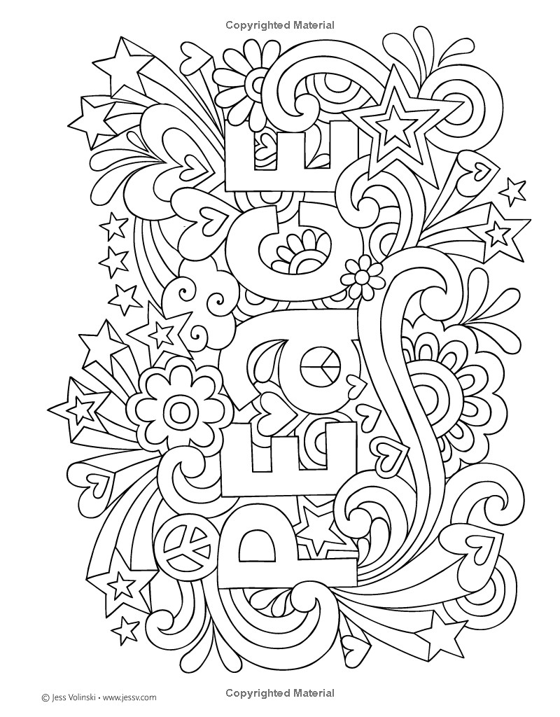 Coloring Pages For Teens Peace Sign
 Notebook Doodles Peace Love Music Color & Activity