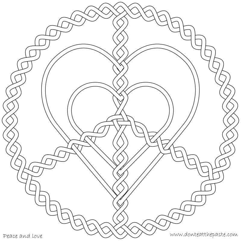 Coloring Pages For Teens Peace Sign
 Don t Eat the Paste February 2013