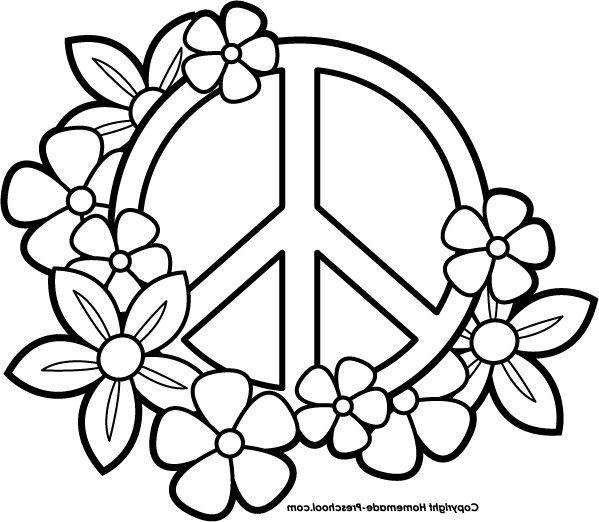 Coloring Pages For Teens Peace Sign
 Peace Sign clipart colouring page Pencil and in color