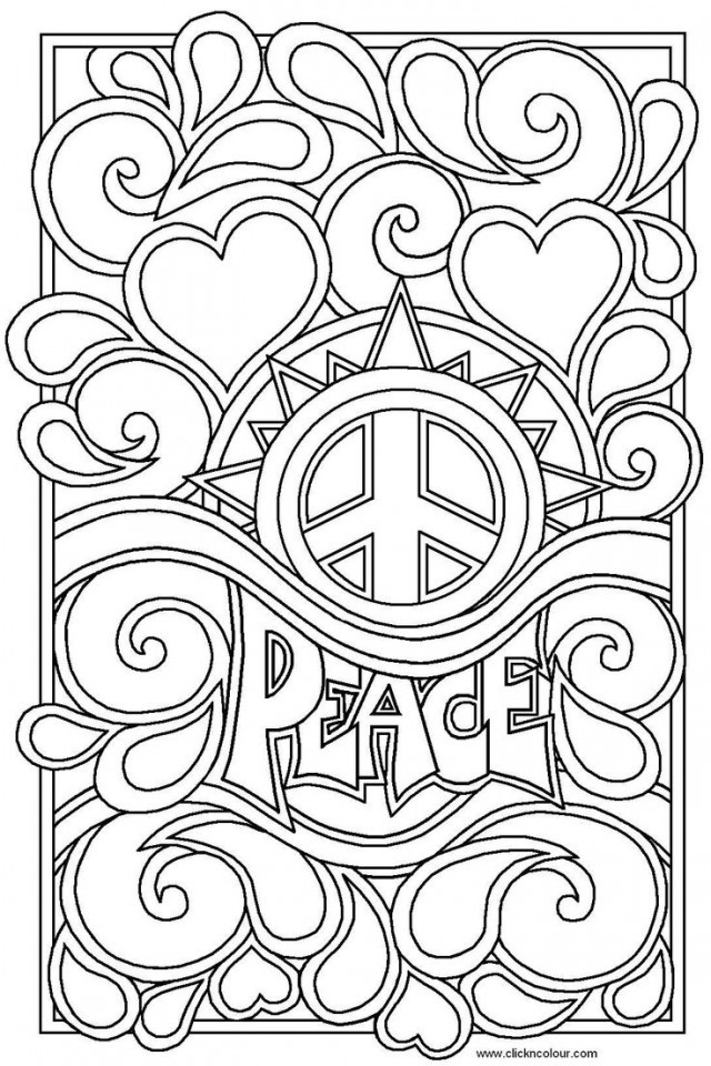 Coloring Pages For Teens Peace Sign
 coloring pages for teenagers be kind quote Gianfreda