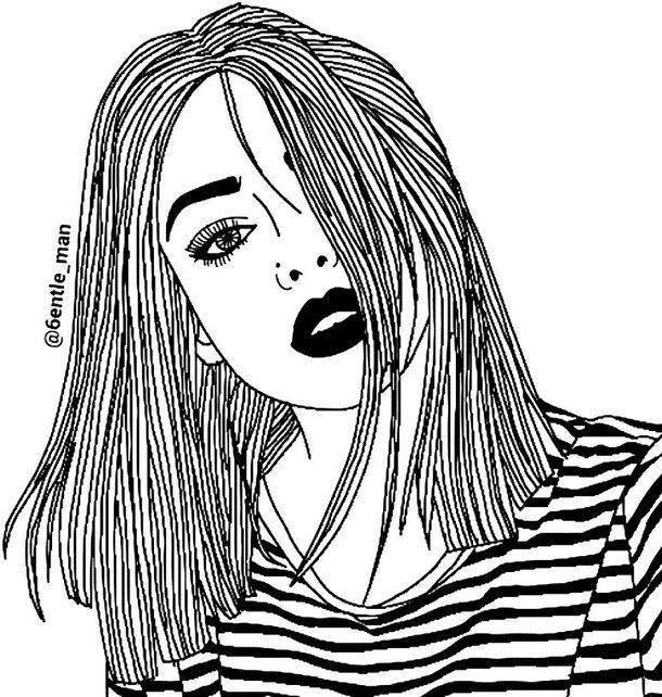 Coloring Pages For Teens Pinterest
 Hipster Tumblr Girl Coloring Pages