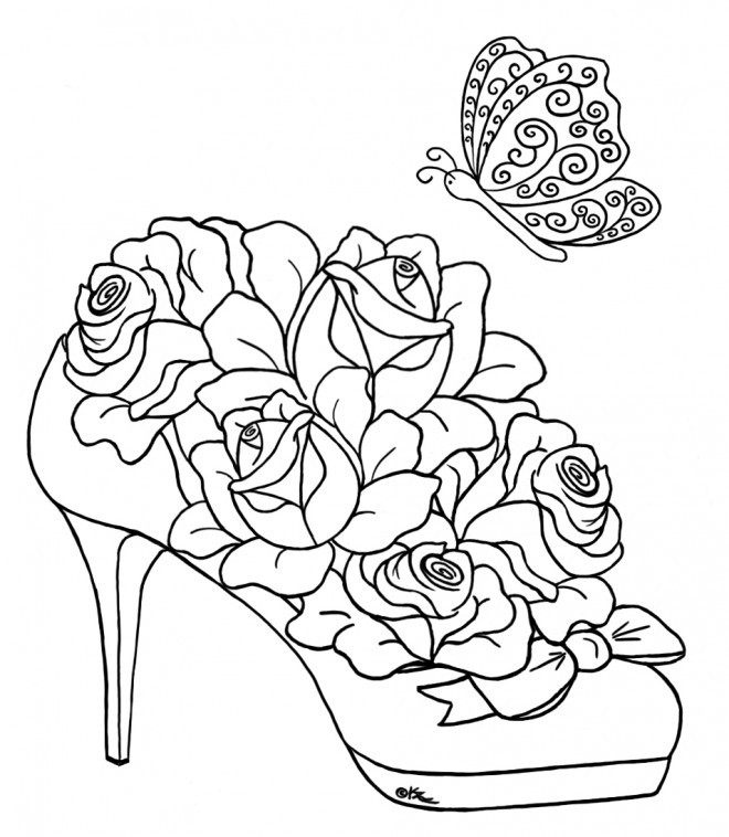 Best ideas about Coloring Pages For Teens Rose
. Save or Pin Coloriage Roses sur Chaussure dessin gratuit à imprimer Now.