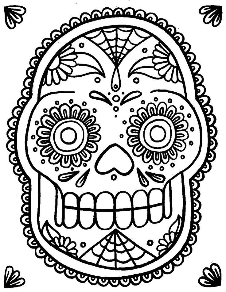 Coloring Pages For Teens Sculls
 Sugar Skull Coloring Pages Best Coloring Pages For Kids
