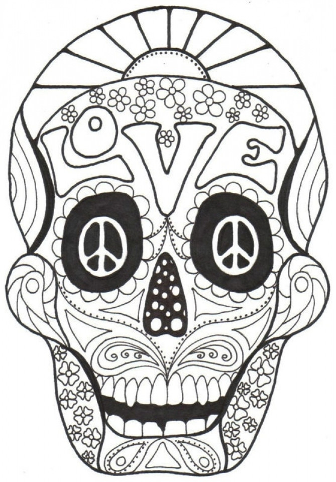Coloring Pages For Teens Sculls
 Get This Sugar Skull Coloring Pages Adults Printable