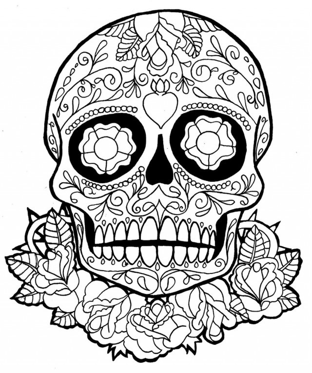 Coloring Pages For Teens Sculls
 Day The Dead Skull Coloring Pages AZ Coloring Pages