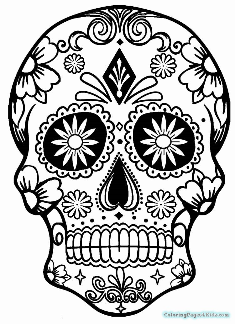 Coloring Pages For Teens Sculls
 Girl Sugar Skull Coloring Pages