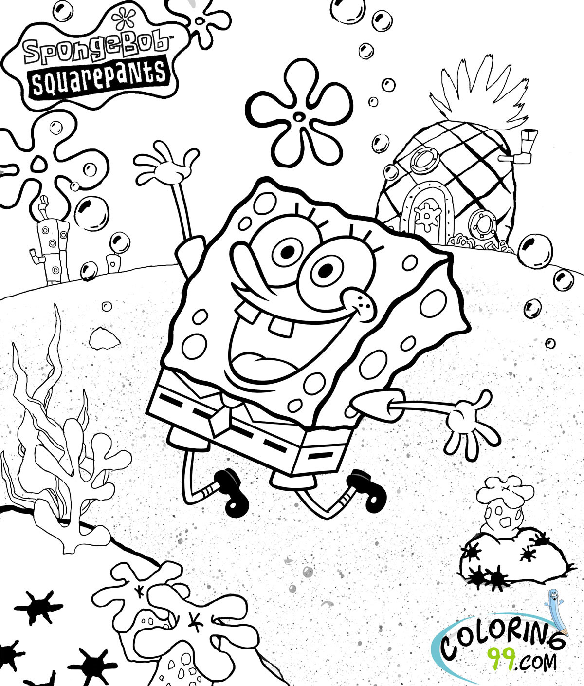 Coloring Pages For Teens Sponge Bob
 spongebob and gary coloring page