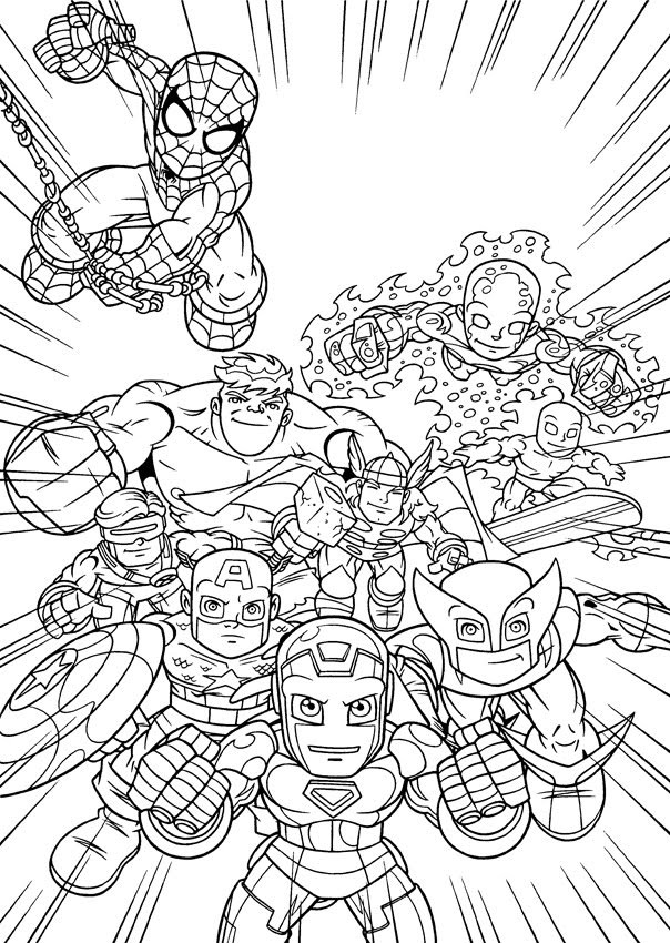 Coloring Pages For Teens Super Heros
 Idéias de Festas de meninos Imagens para o caderno de