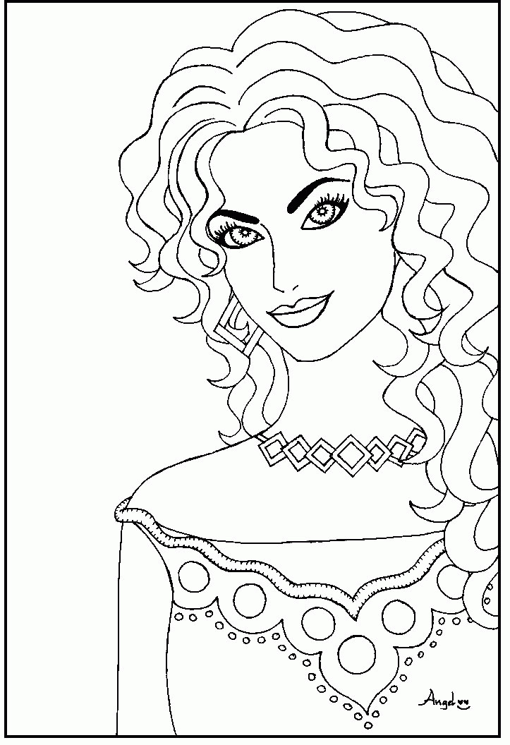 Coloring Pages For Women
 Pretty Girl Coloring Page Coloring Home