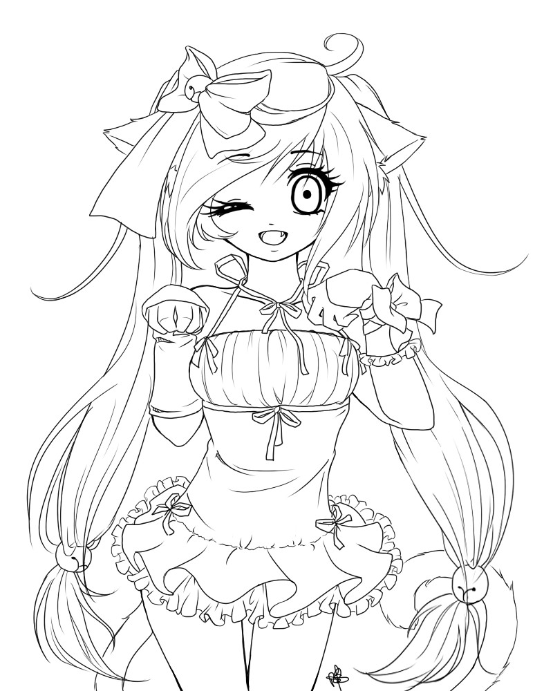 Coloring Pages Girl
 Anime Girl Coloring Pages coloringsuite