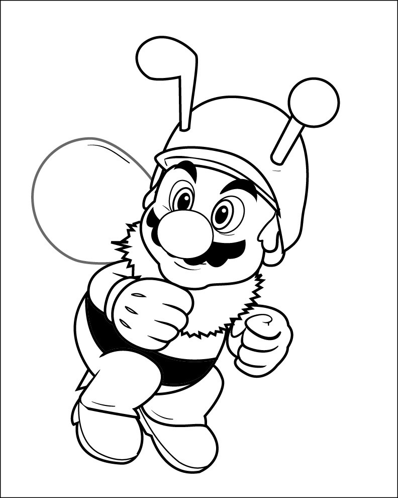 Coloring Pages Mario
 Mario Coloring pages Black and white super Mario
