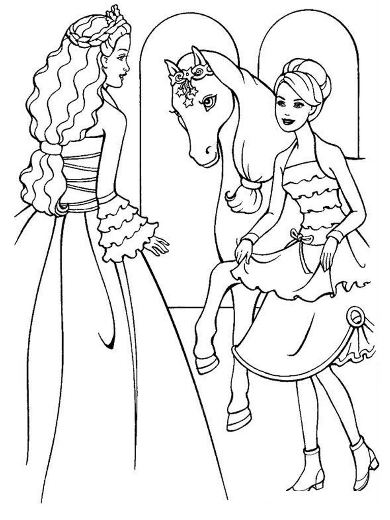 Coloring Pages Of Barbie
 Free Printable Barbie Coloring Pages For Kids