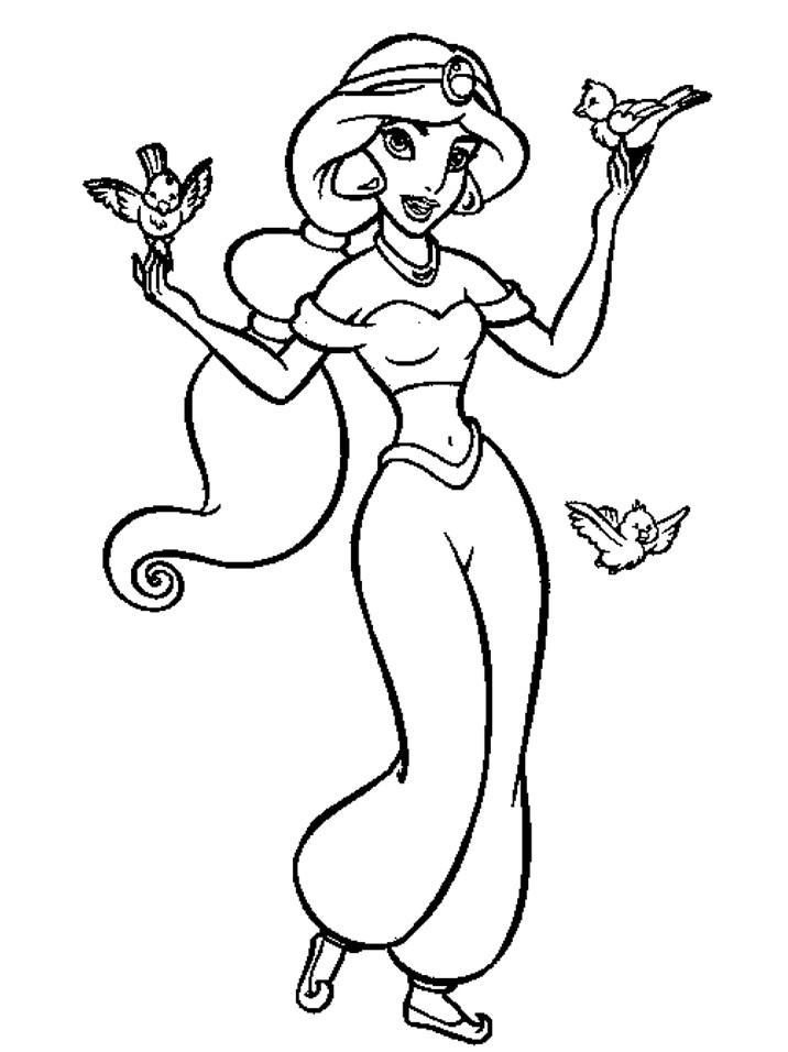Coloring Pages Of Disney Characters
 Coloring pages of disney characters " Jasmine and Aladin