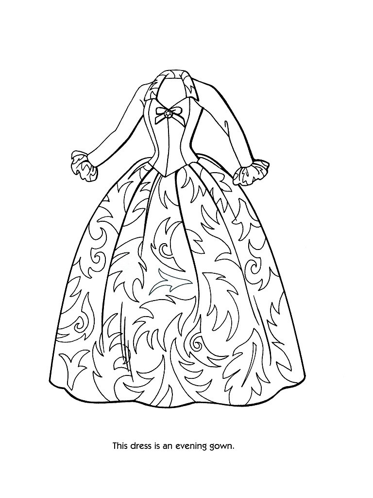 Coloring Pages Of Dresses
 Fashion Design Coloring Pages Bestofcoloring