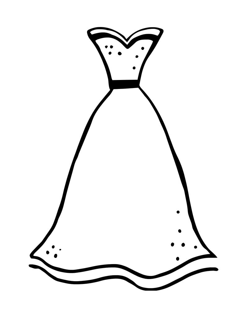 Coloring Pages Of Dresses
 Printable Formal Dress Coloring Page