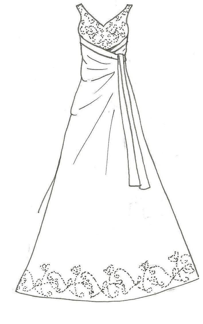 Coloring Pages Of Dresses
 Prom Dress Coloring Pages Bestofcoloring