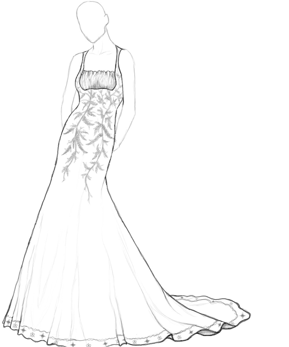 Coloring Pages Of Dresses
 Jeaule s Wedding Dress by gncowner on DeviantArt