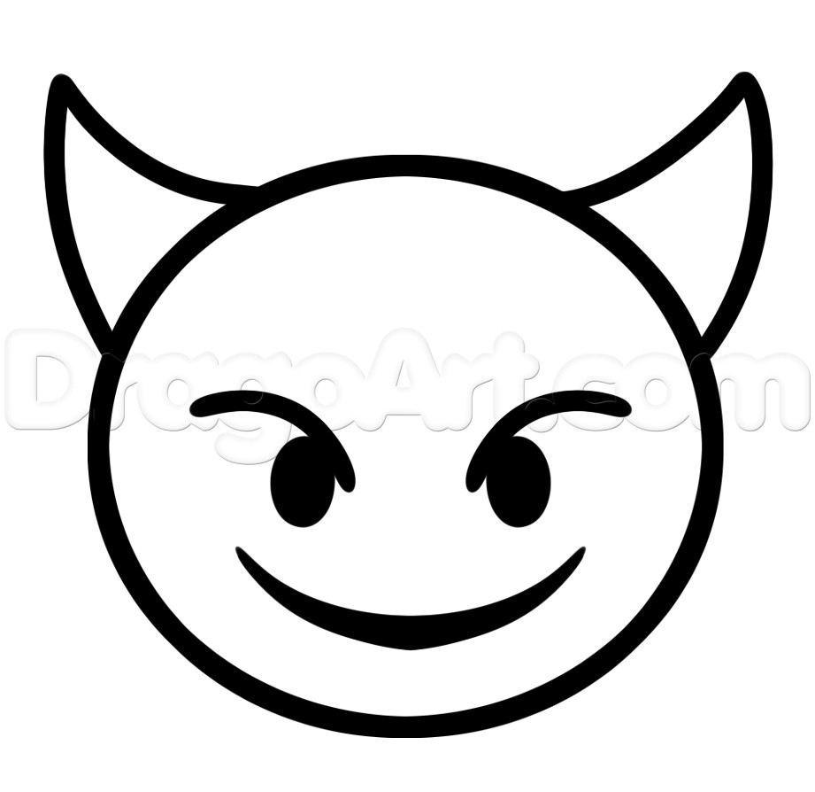 Coloring Pages Of Emojis
 Emoji Faces Devil Coloring Pages Almohadas