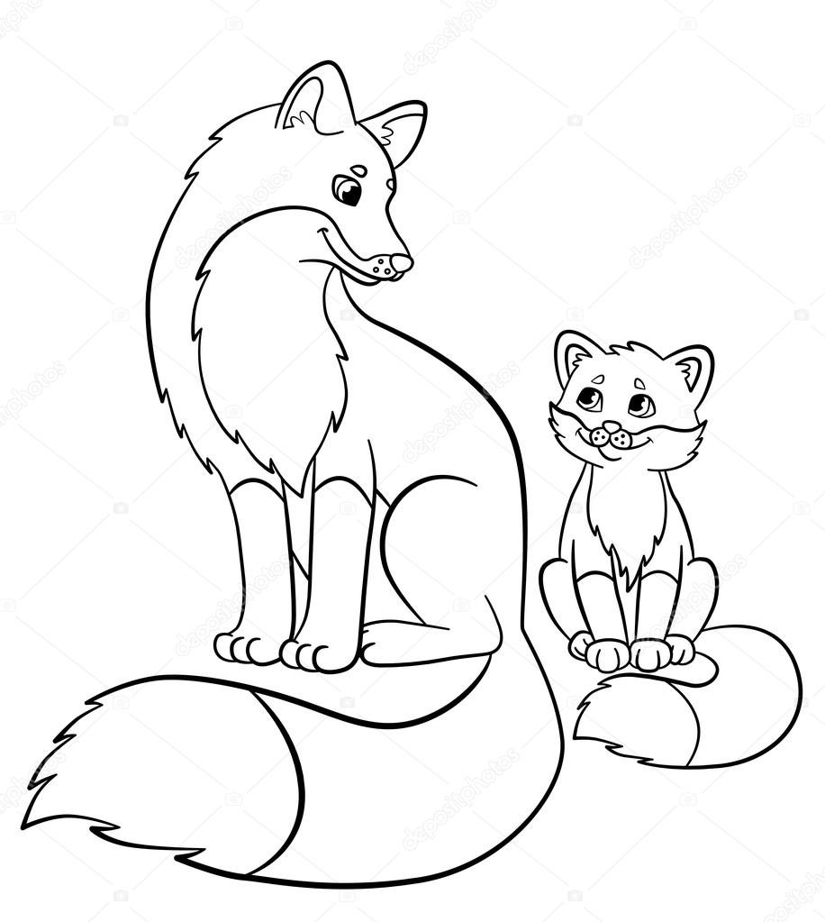 Coloring Pages Of Foxes
 Cute Fox Coloring Page Image Clipart grig3