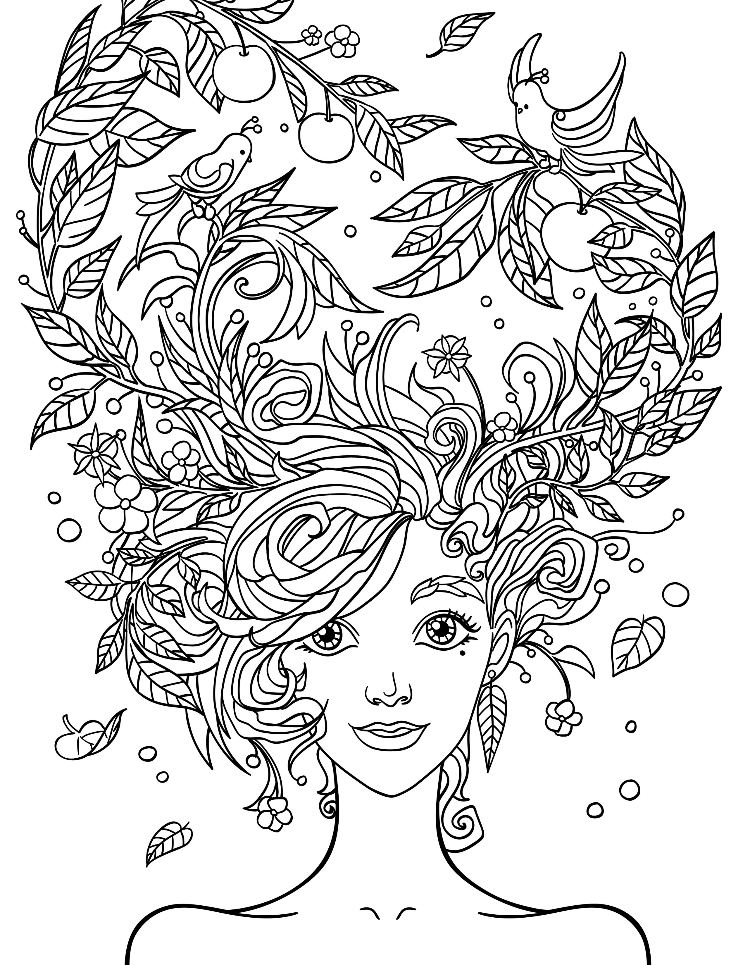 Coloring Pages Of People
 10 Crazy Hair Adult Coloring Pages Page 5 of 12 Nerdy