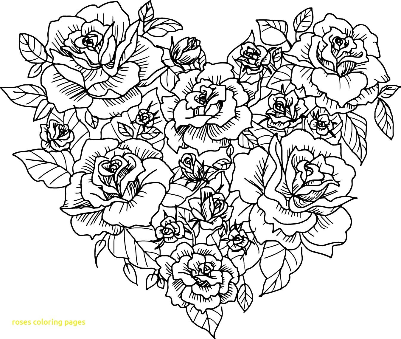 Coloring Pages Of Roses
 Hearts with Roses Coloring Pages Printable