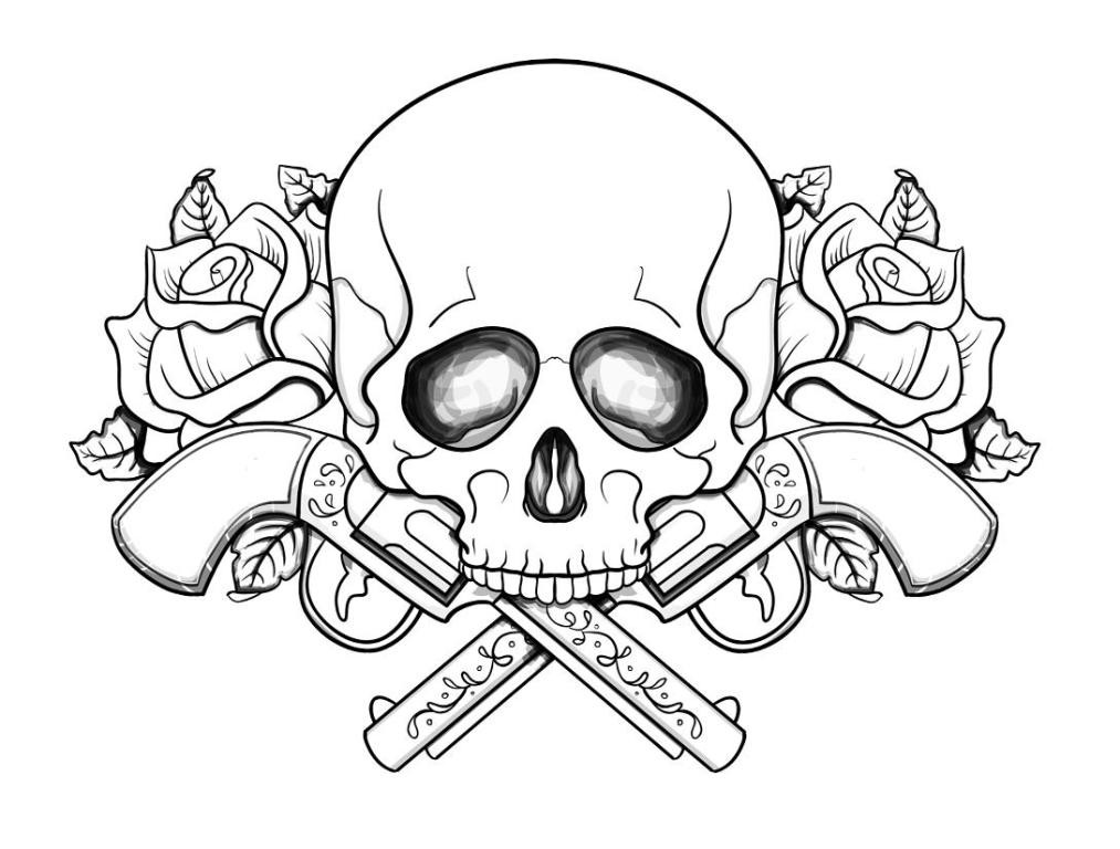 Coloring Pages Of Skulls
 Skulls and Roses Coloring Pages Bestofcoloring