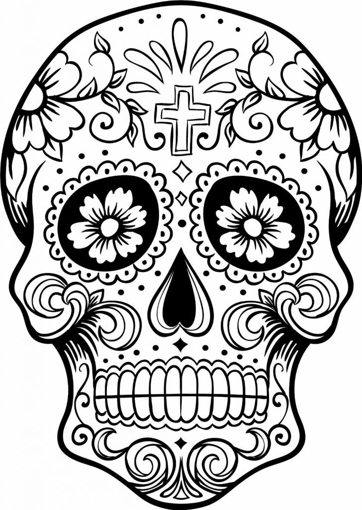 Coloring Pages Of Skulls
 Free Printable Day of the Dead Coloring Pages Best