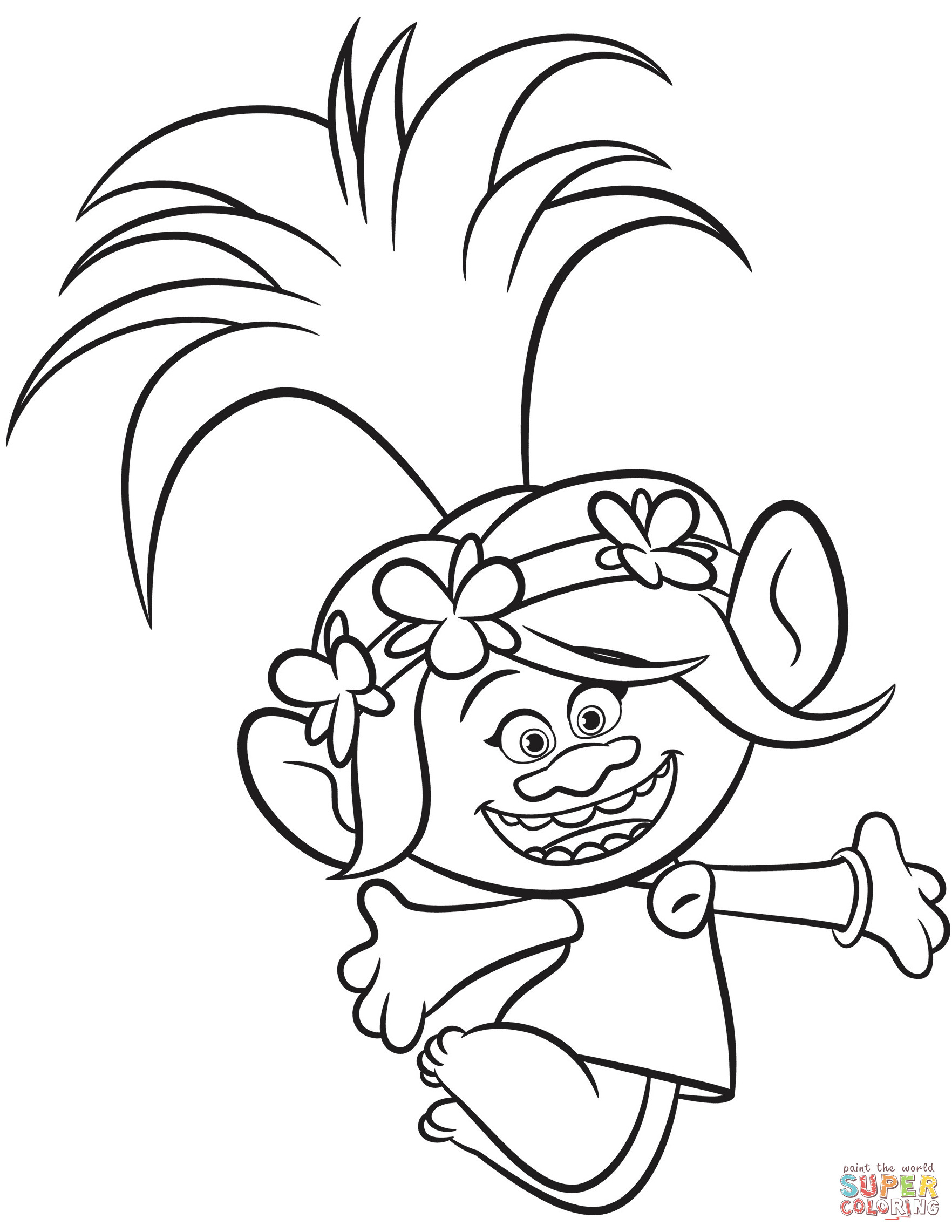 Coloring Pages Trolls
 Poppy from Trolls coloring page