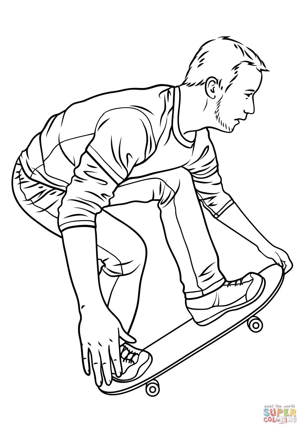 Coloring Sheets For Boys Hawk
 Skateboard clipart coloring page Pencil and in color