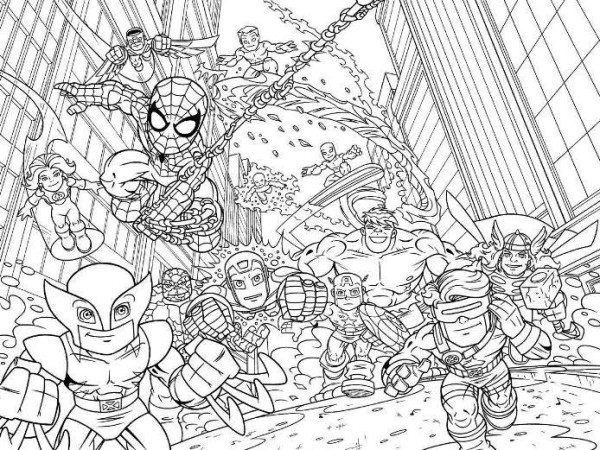 Coloring Sheets For Boys Marvel
 Super Hero Squad Marvel Coloring Pages Boys Coloring