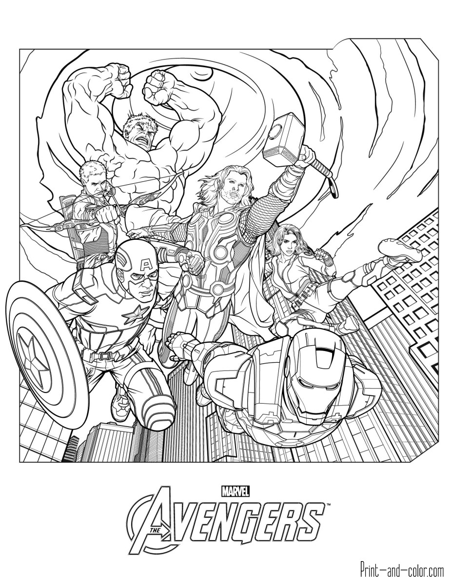 Coloring Sheets For Boys Marvel
 Avengers coloring pages