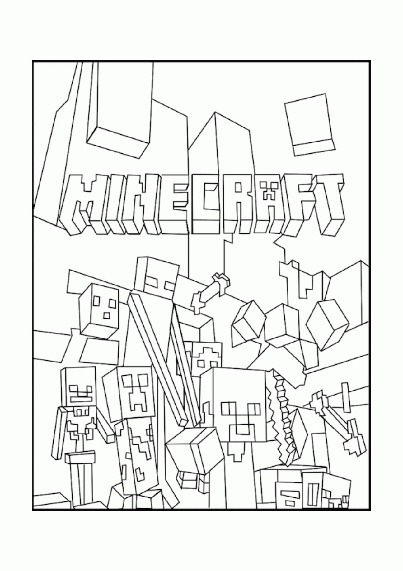 Coloring Sheets For Boys Minecrfat
 Minecraft Coloring Pages For Kids Coloring Home
