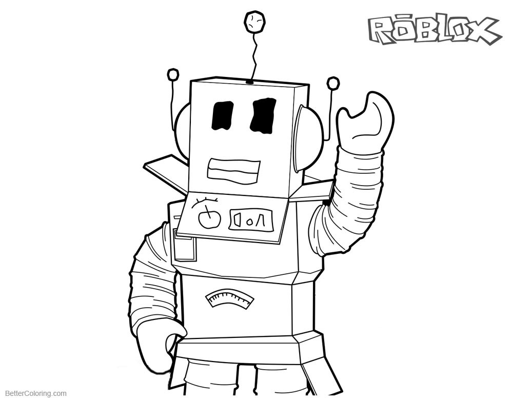 Coloring Sheets For Boys Roblox
 Roblox Coloring Pages Robot Line Art Free Printable