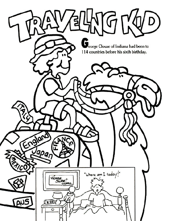 Coloring Sheets For Boys While Travelin
 Traveling Kid Coloring Page