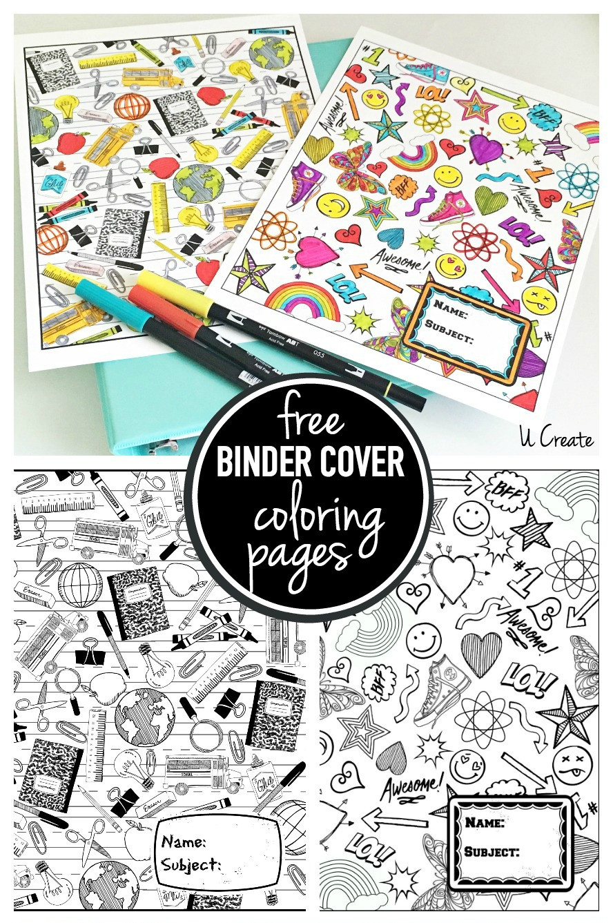 Coloring Sheets For Girls Binders
 Binder Cover Coloring Pages