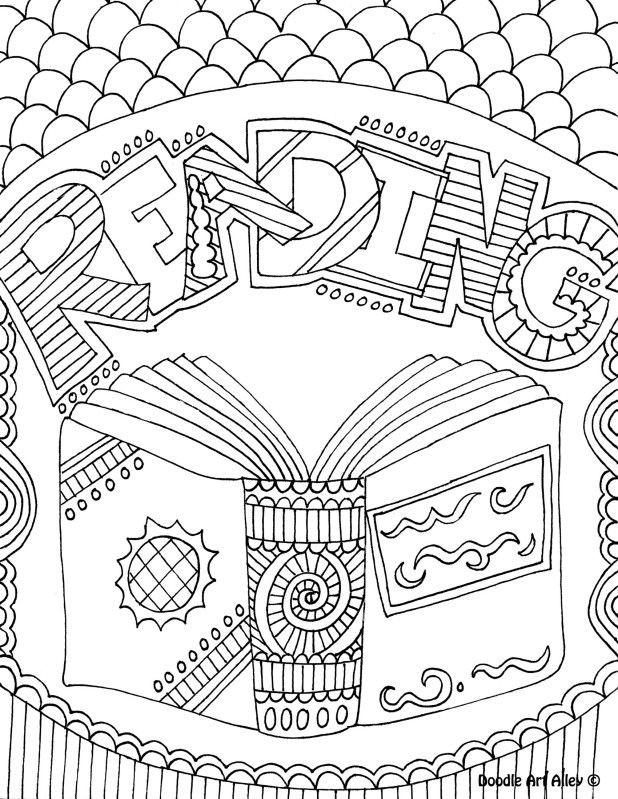 Coloring Sheets For Girls Binders
 school subject coloring page notebook cover reading