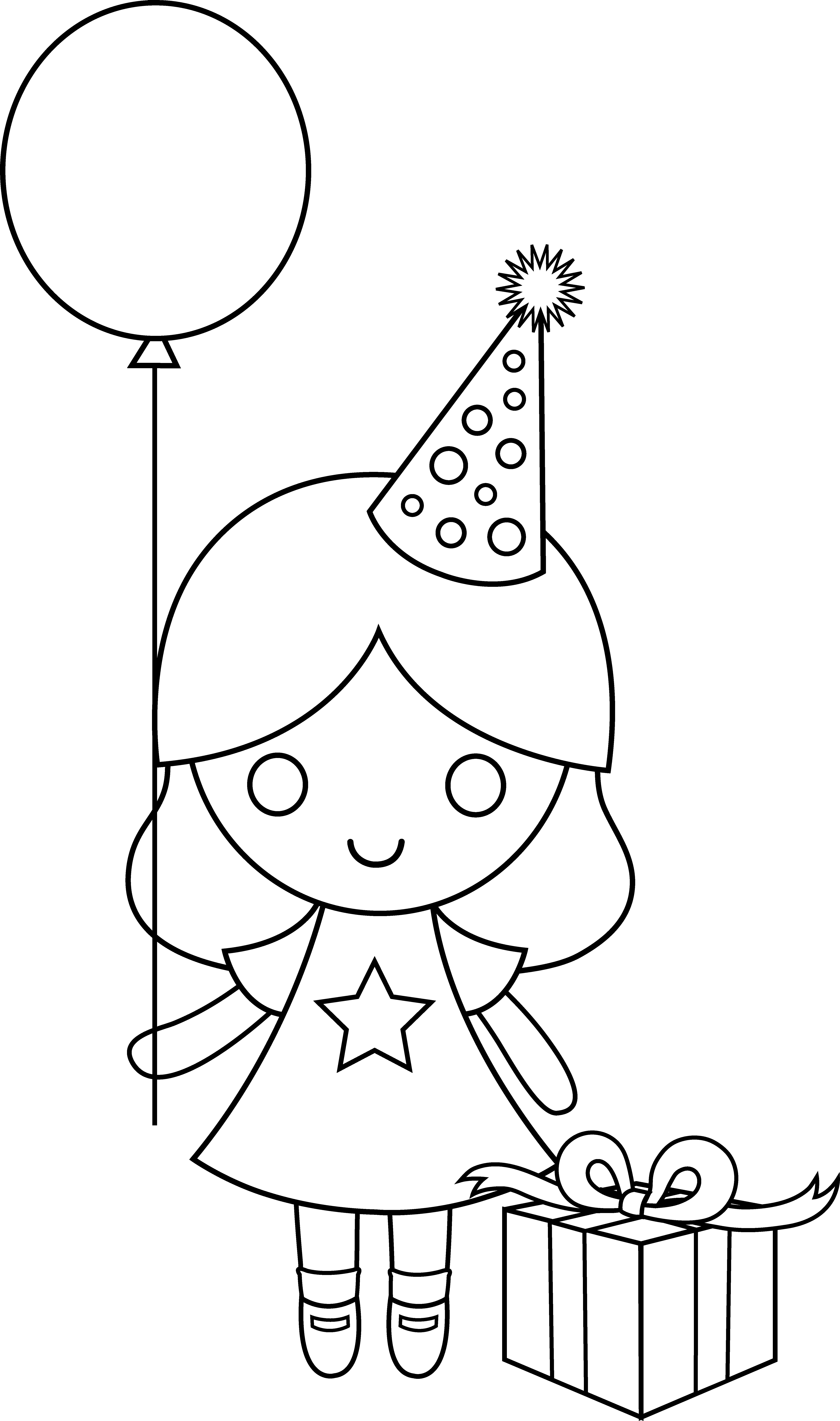 Coloring Sheets For Girls Birtdey
 Birthday Girl Coloring Page Free Clip Art