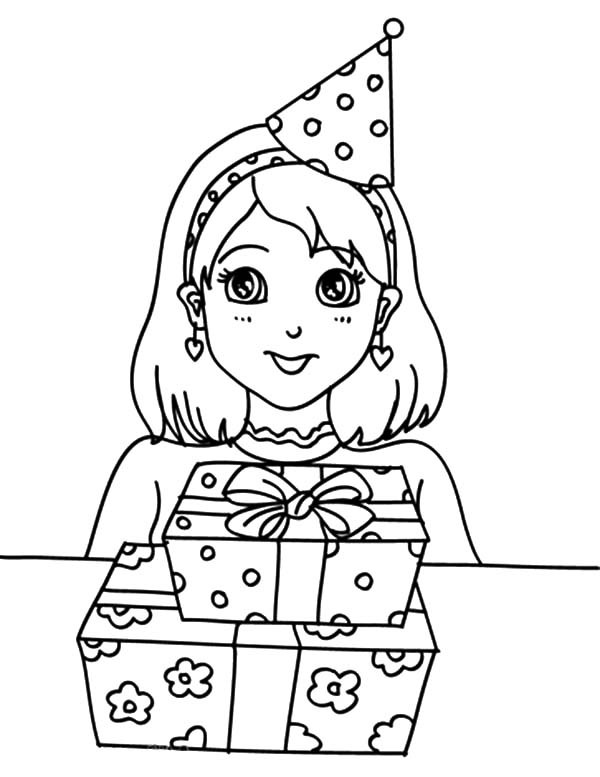 Coloring Sheets For Girls Birtdey
 Birthday Girl Coloring Pages