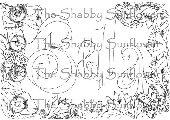 Coloring Sheets For Girls Flower With The Name Laci
 Coloring page girl s name Bella in flower by
