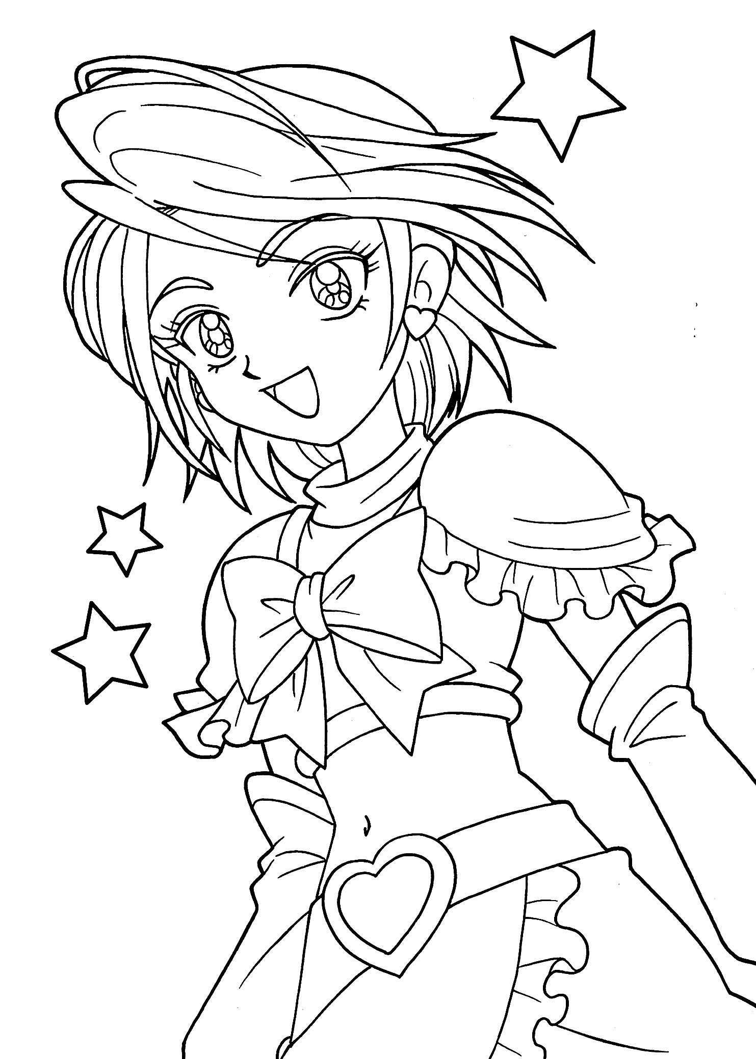 Coloring Sheets For Girls Free Printable
 13 Best of Anime Girl Coloring Pages Bestofcoloring