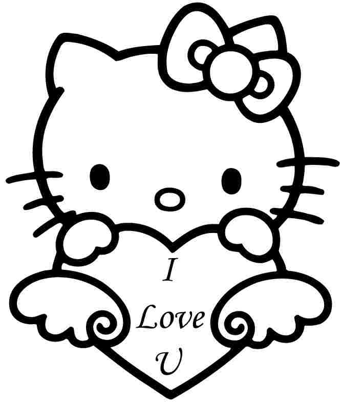 Coloring Sheets For Girls Hello Kitty
 Coloring Sheets Hello Kitty Valentine Printable Free For